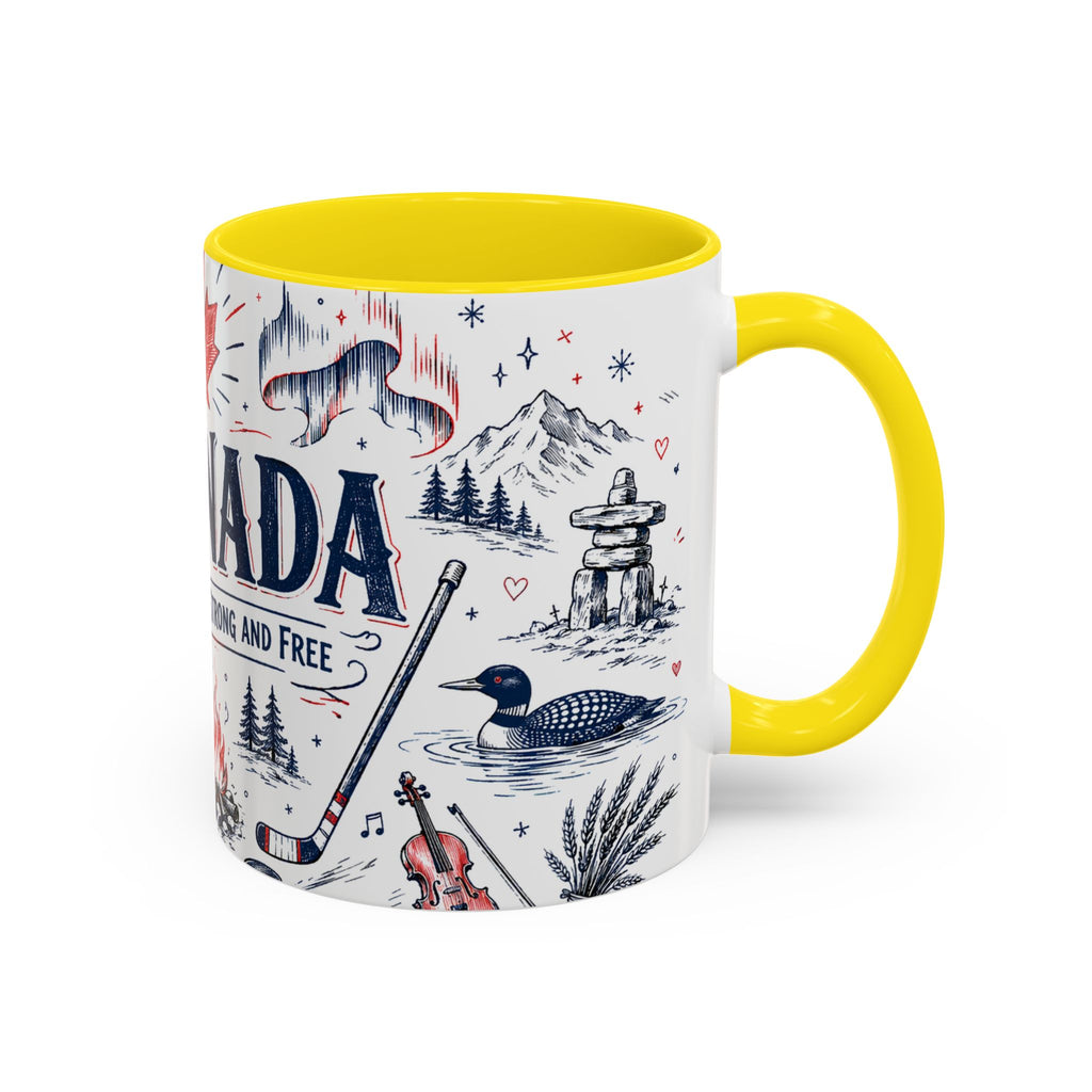 O Canada True North Coffee Mug | Canadian Pride Gift | Accent Color Ceramic 11oz 15oz