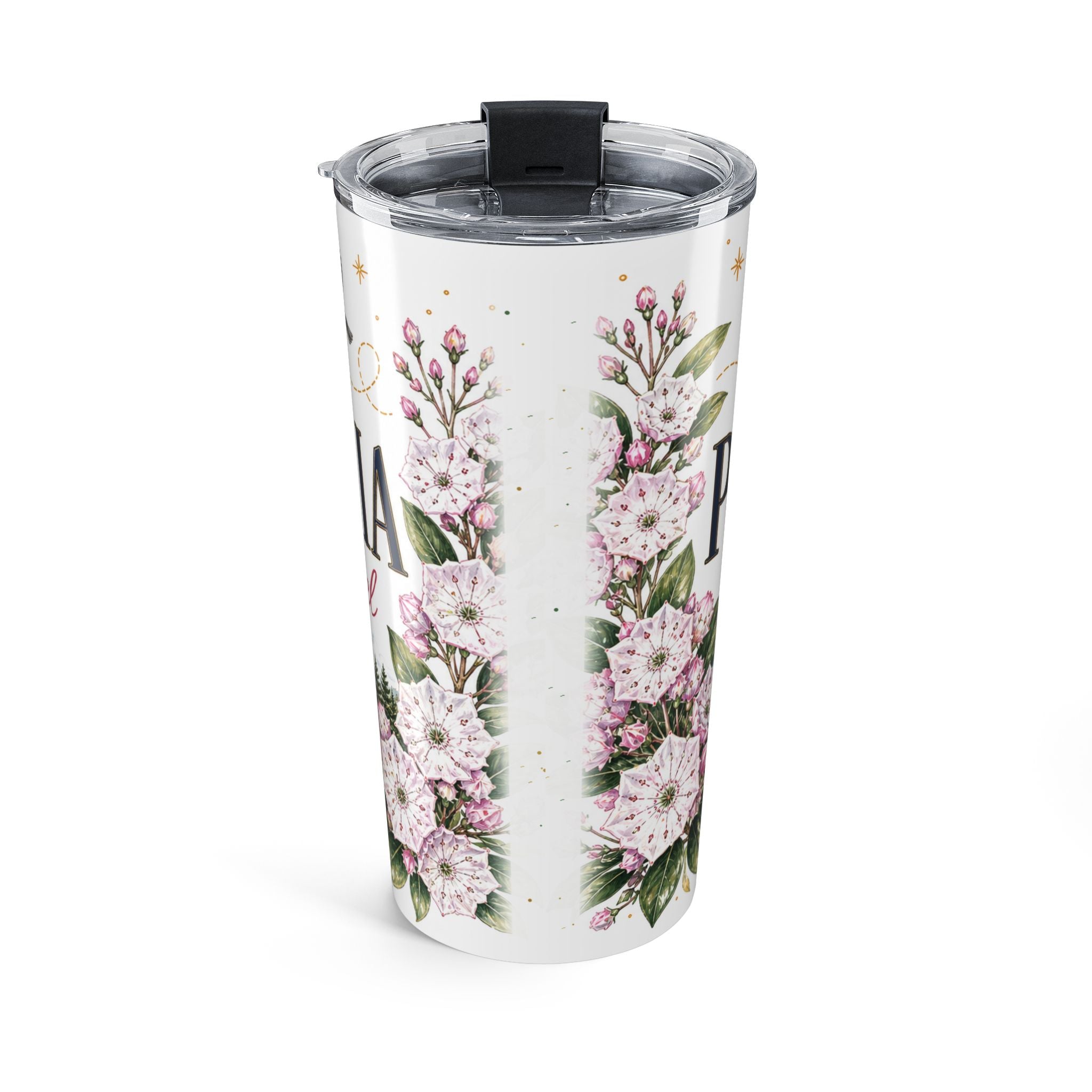 Pennsylvania State Flower 20oz Tumbler | Mountain Laurel Botanical State Flower Gift | Insulated Stainless Steel Travel Cup