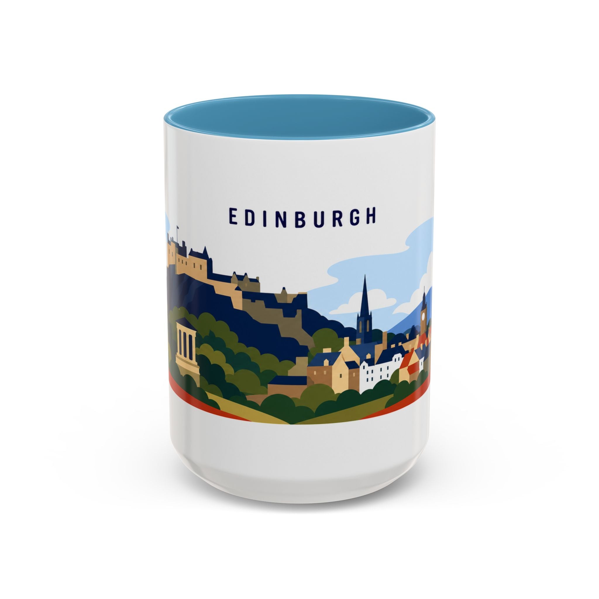 Edinburgh Coffee Mug | Travel Destination Souvenir Gift | Accent Color Ceramic 11oz 15oz