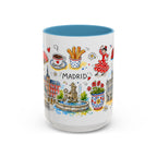 Madrid Travel Mug | European City Souvenir Accent Coffee Mug | 11oz 15oz Ceramic Cup