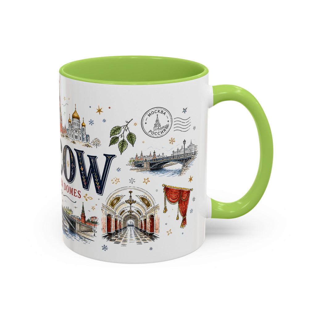 Moscow Coffee Mug | Russia Souvenir Travel Gift | Accent Color Ceramic 11oz 15oz