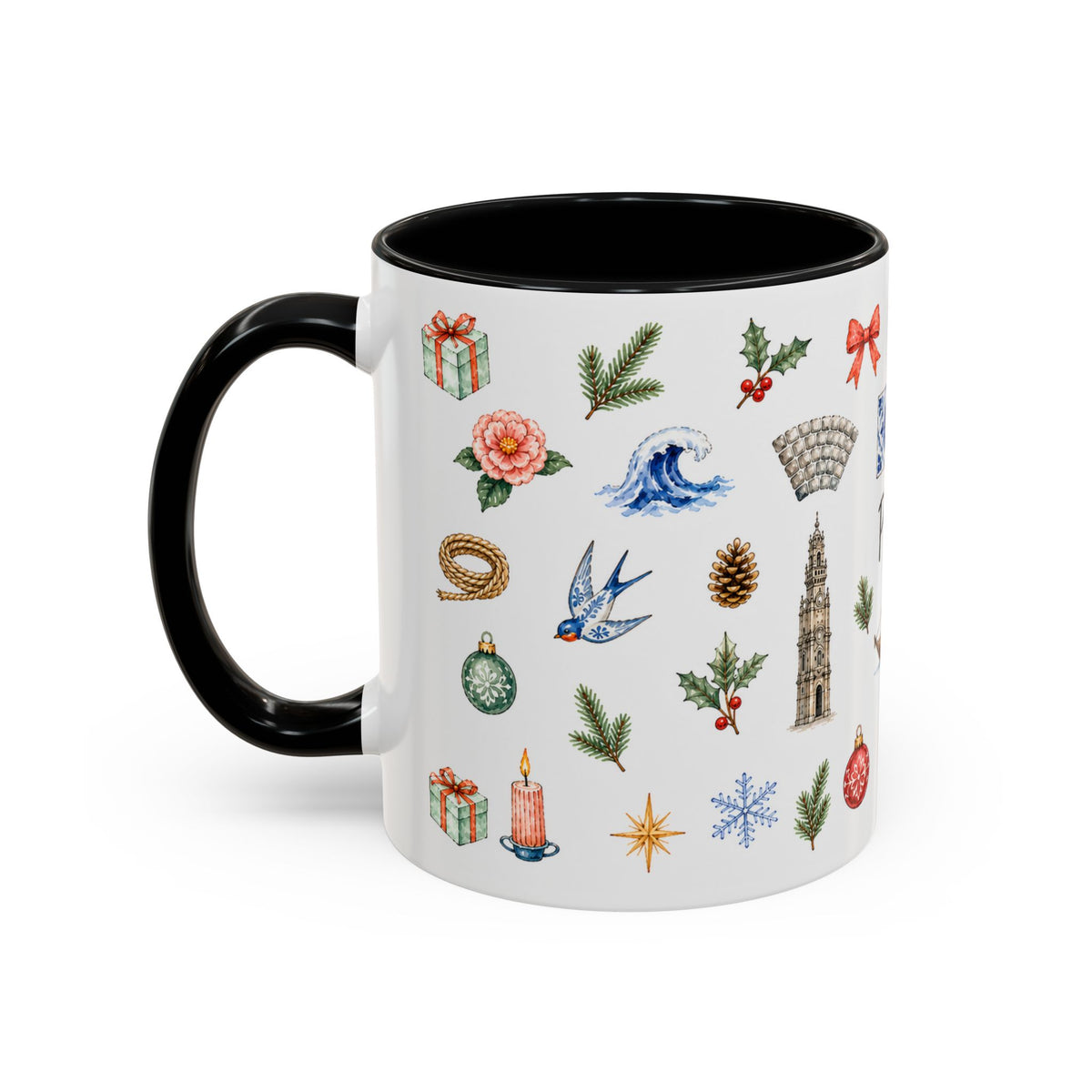 Porto Christmas Mug | Watercolor City Souvenir, Travel Gift (11oz/15oz)