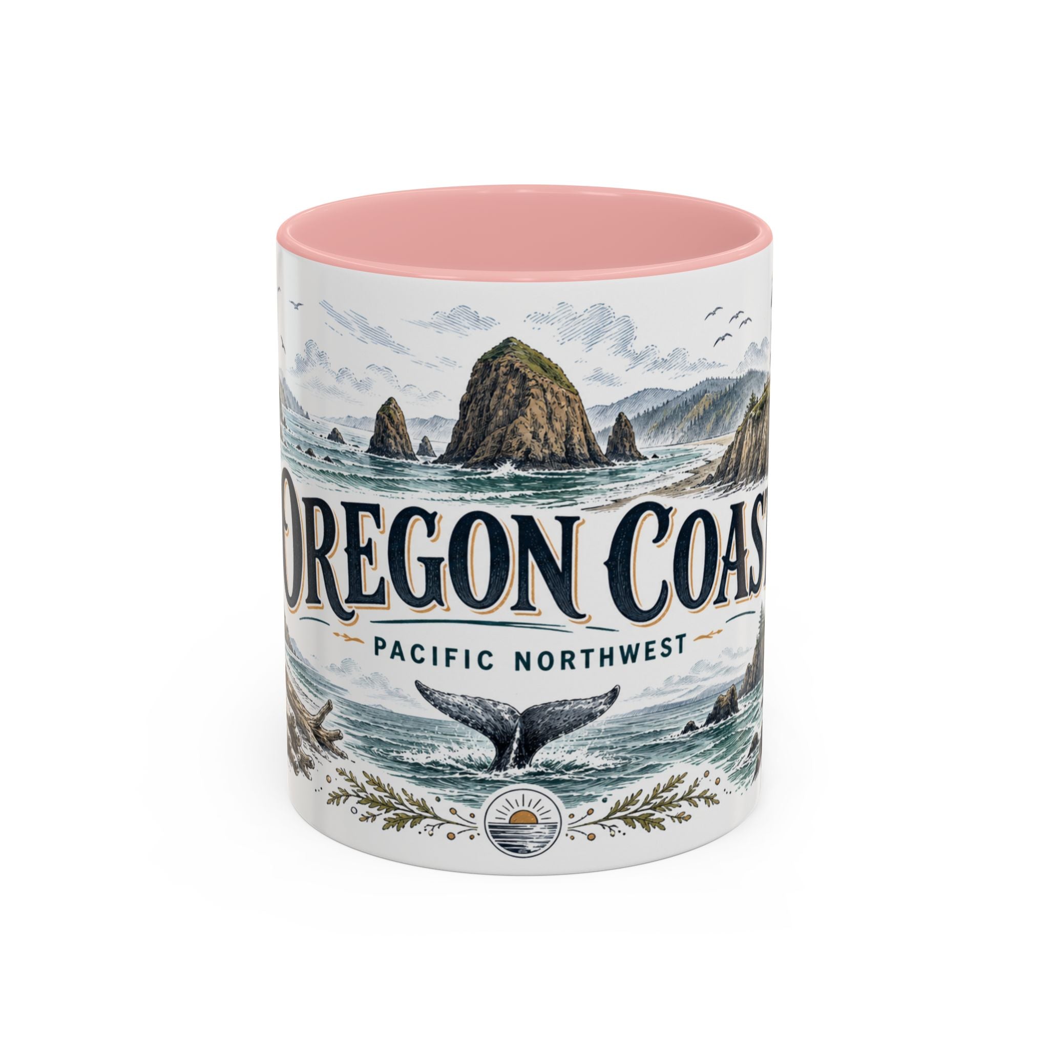 Oregon Coast Mug, Pacific Northwest Travel Souvenir, Bucket List Gift, Accent Ceramic Coffee Mug 11oz 15oz