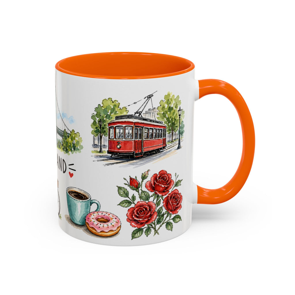 Portland Illustrated Travel Mug | City Souvenir Accent Coffee Mug | 11oz 15oz Ceramic Cup