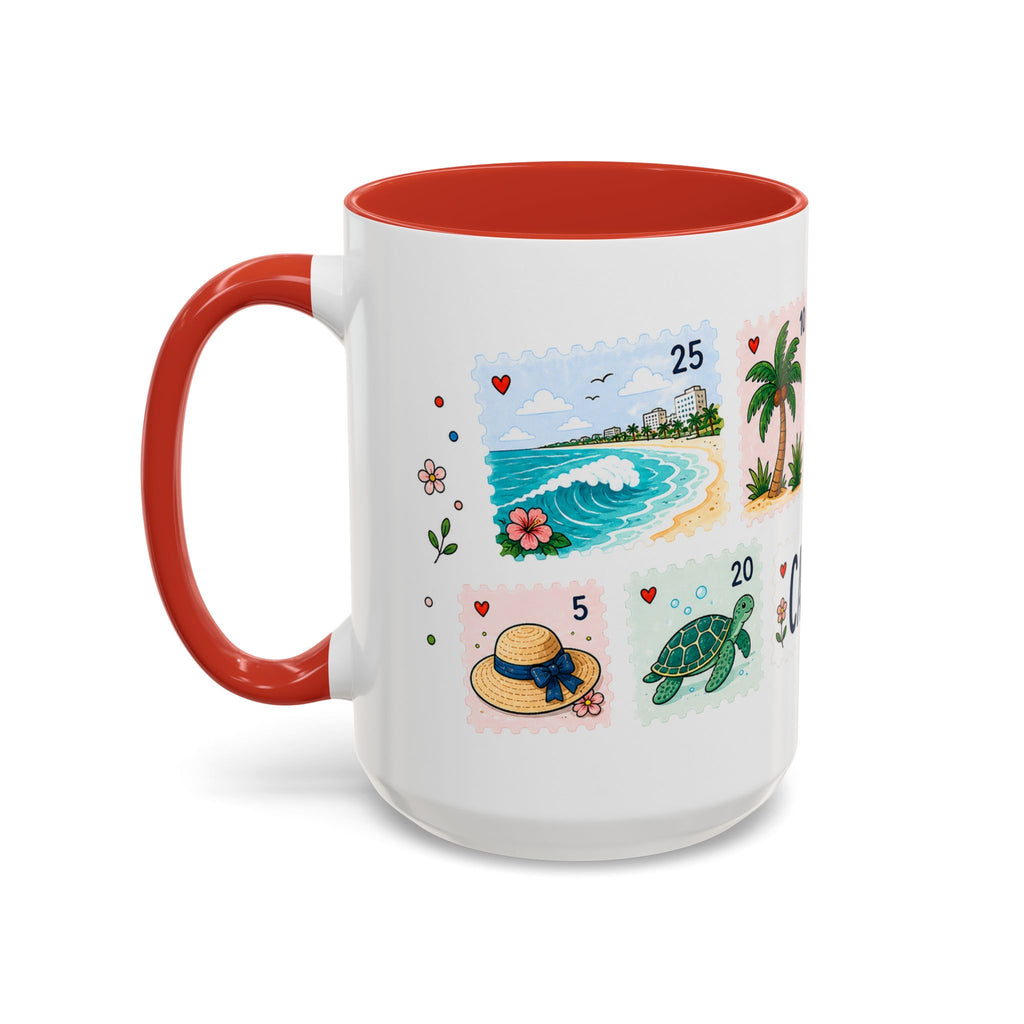 Cancun Coffee Mug | Postage Stamp Collage Mug | Travel Souvenir Accent Cup 11oz 15oz