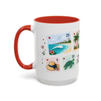 Cancun Coffee Mug | Postage Stamp Collage Mug | Travel Souvenir Accent Cup 11oz 15oz