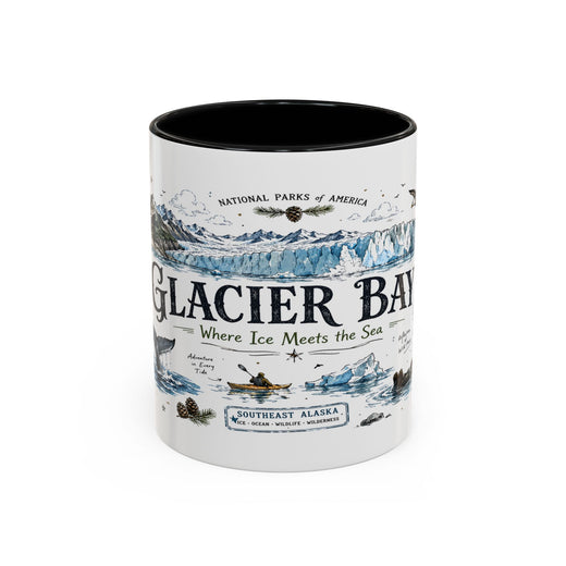 Glacier Bay National Park Coffee Mug | Alaska Wilderness Kayaking Gift | Accent Color Ceramic 11oz 15oz