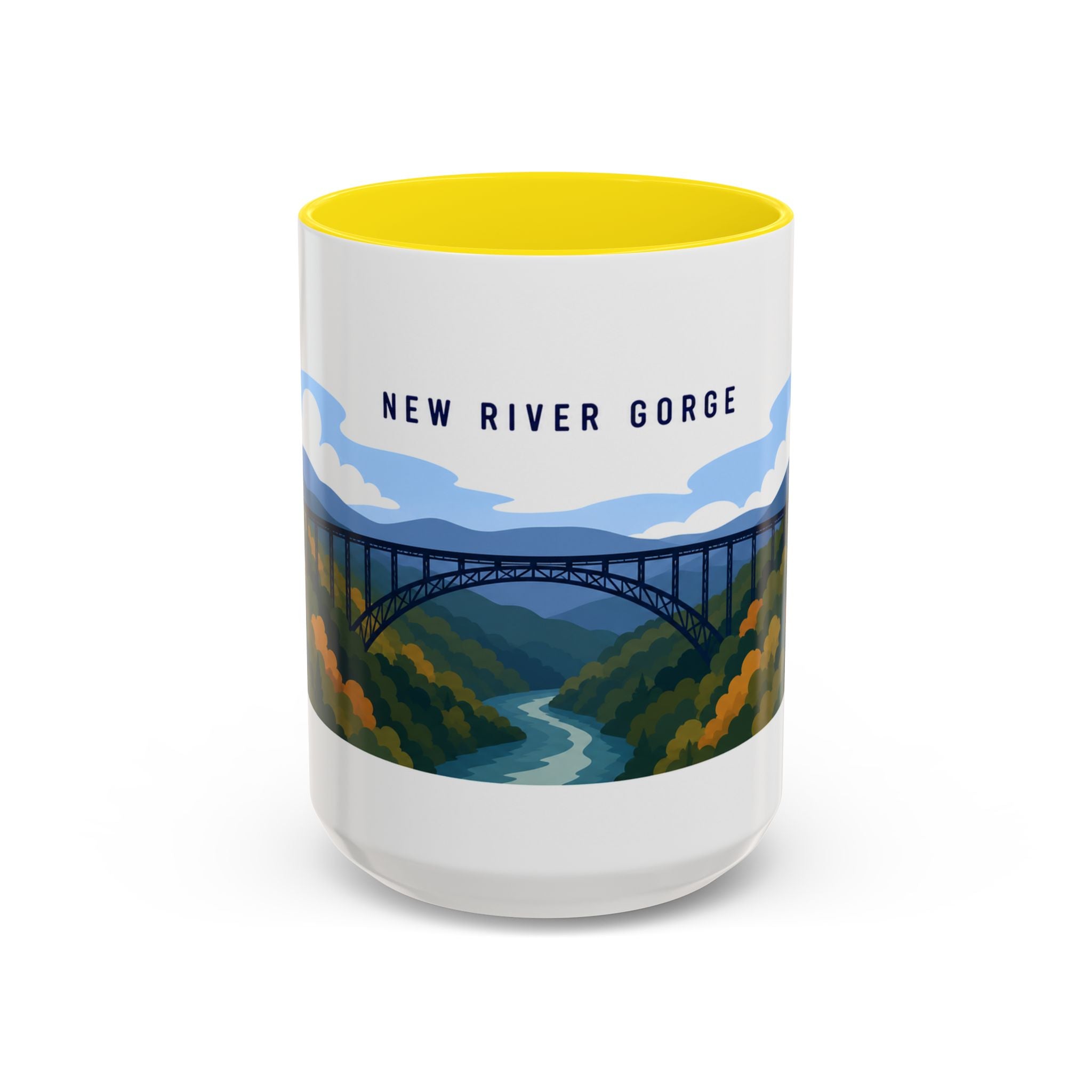 New River Gorge National Park and Preserve Coffee Mug | Solid Color Block Park Souvenir | 11oz 15oz Accent Mug