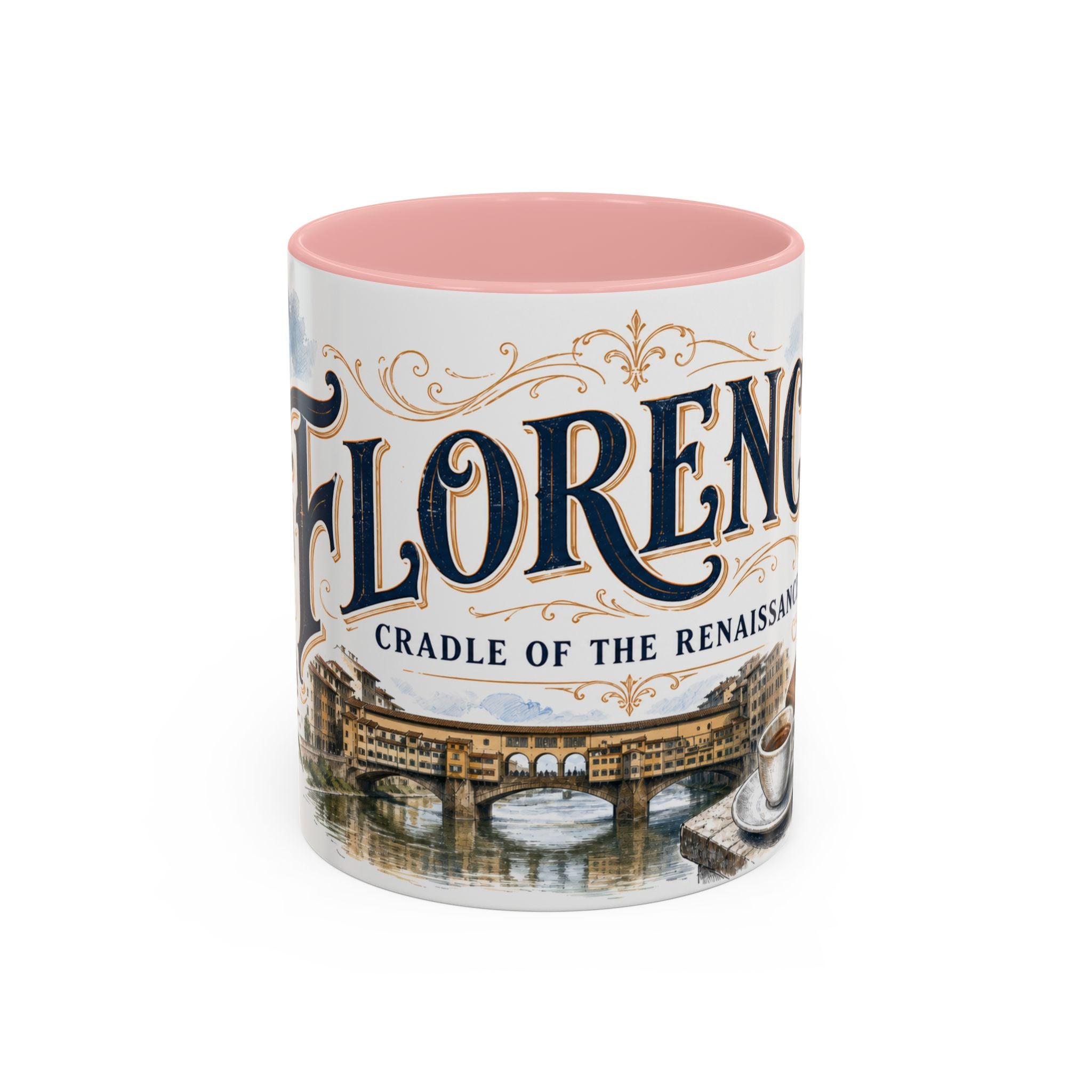 Florence Coffee Mug | Italy Travel Souvenir | Vintage Illustrated City Gift | 11 oz 15 oz Accent Mug
