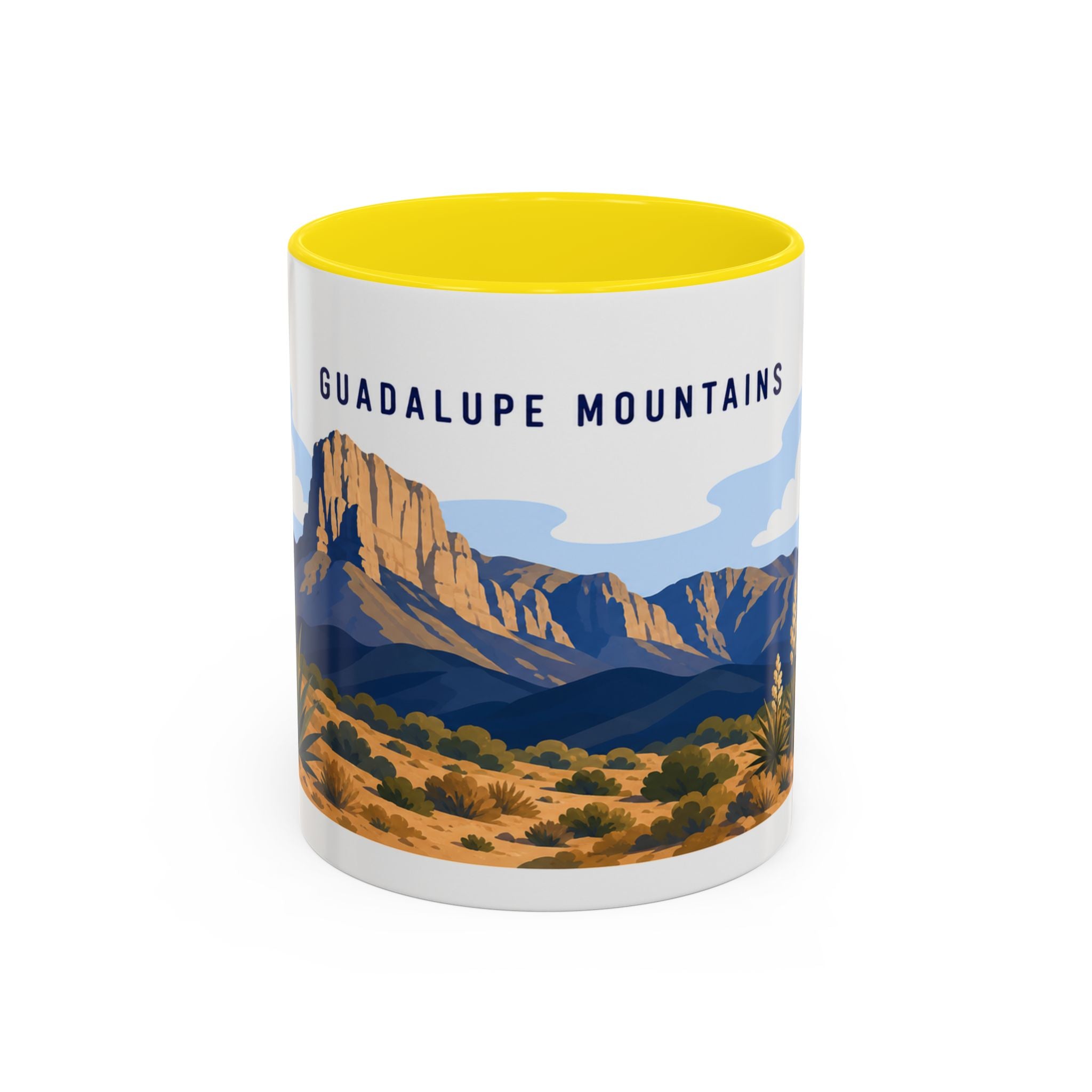 Guadalupe Mountains National Park Coffee Mug | Solid Color Block Park Souvenir | 11oz 15oz Accent Mug