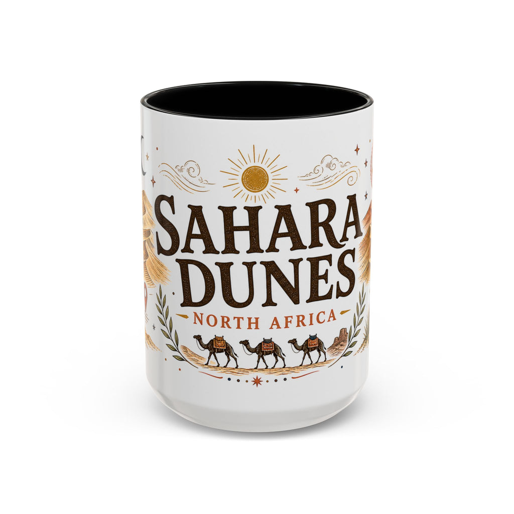 Sahara Dunes Coffee Mug | Travel Destination Souvenir Gift | Accent Color Ceramic 11oz 15oz