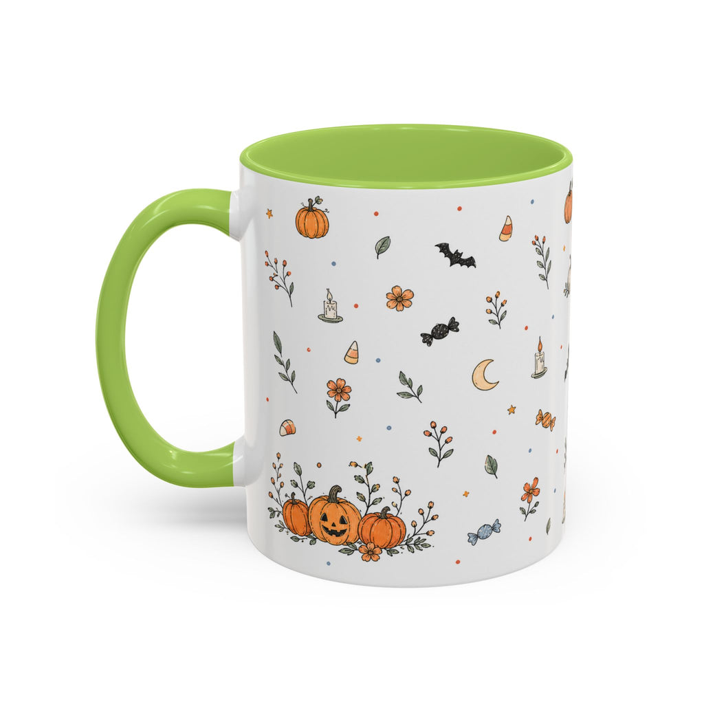 Halloween Party Mug | Ghost Black Cat Candy Watercolor Gift | Accent Cup 11oz 15oz