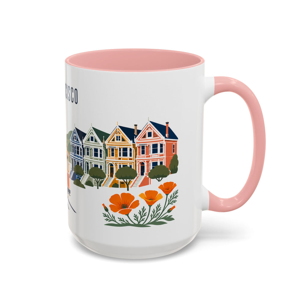 San Francisco Coffee Mug | United States Travel Souvenir | Porcelain Decal City Gift | 11oz 15oz Accent Mug