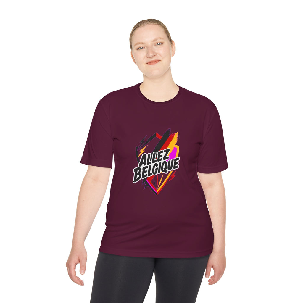 Allez Belgique Soccer Fan Shirt, Moisture Wicking Sport Tee