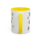 Maine White Pine Cone and Tassel Mug, State Flower Floral Coffee Cup, 11oz Botanical Gift