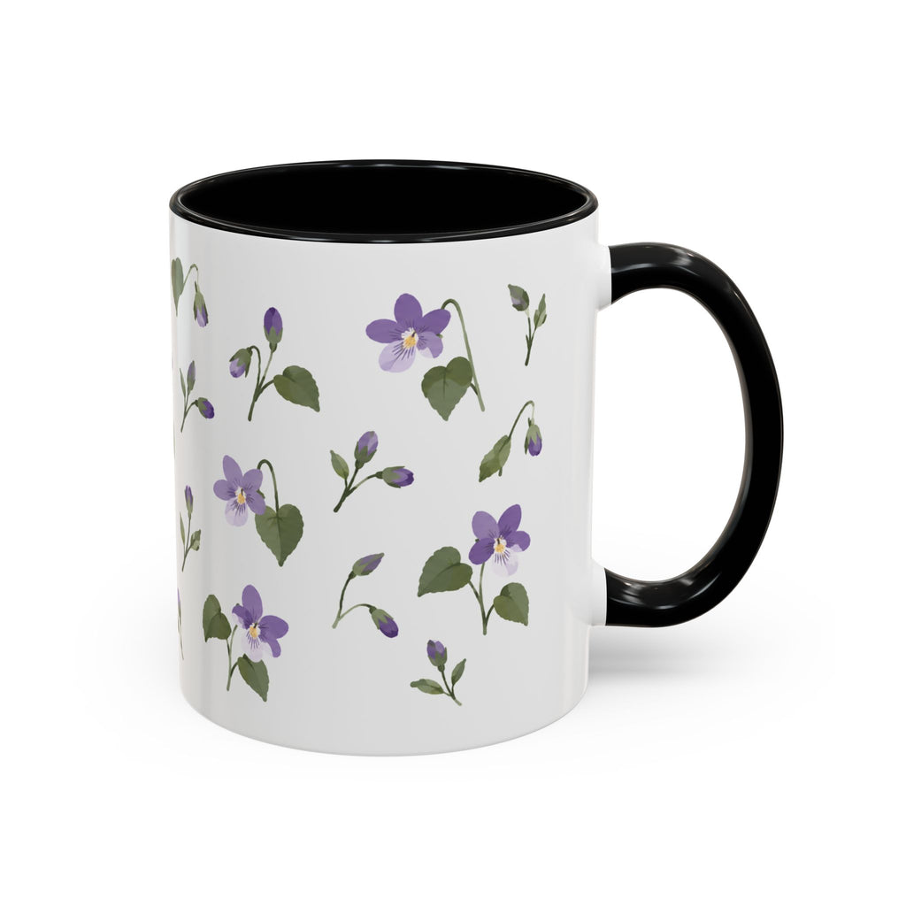 Wisconsin Wood Violet Mug, State Flower Floral Coffee Cup, 11oz Botanical Gift