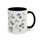 Wisconsin Wood Violet Mug, State Flower Floral Coffee Cup, 11oz Botanical Gift