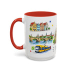 Dresden Illustrated Travel Mug | City Souvenir Accent Coffee Mug | 11oz 15oz Ceramic Cup