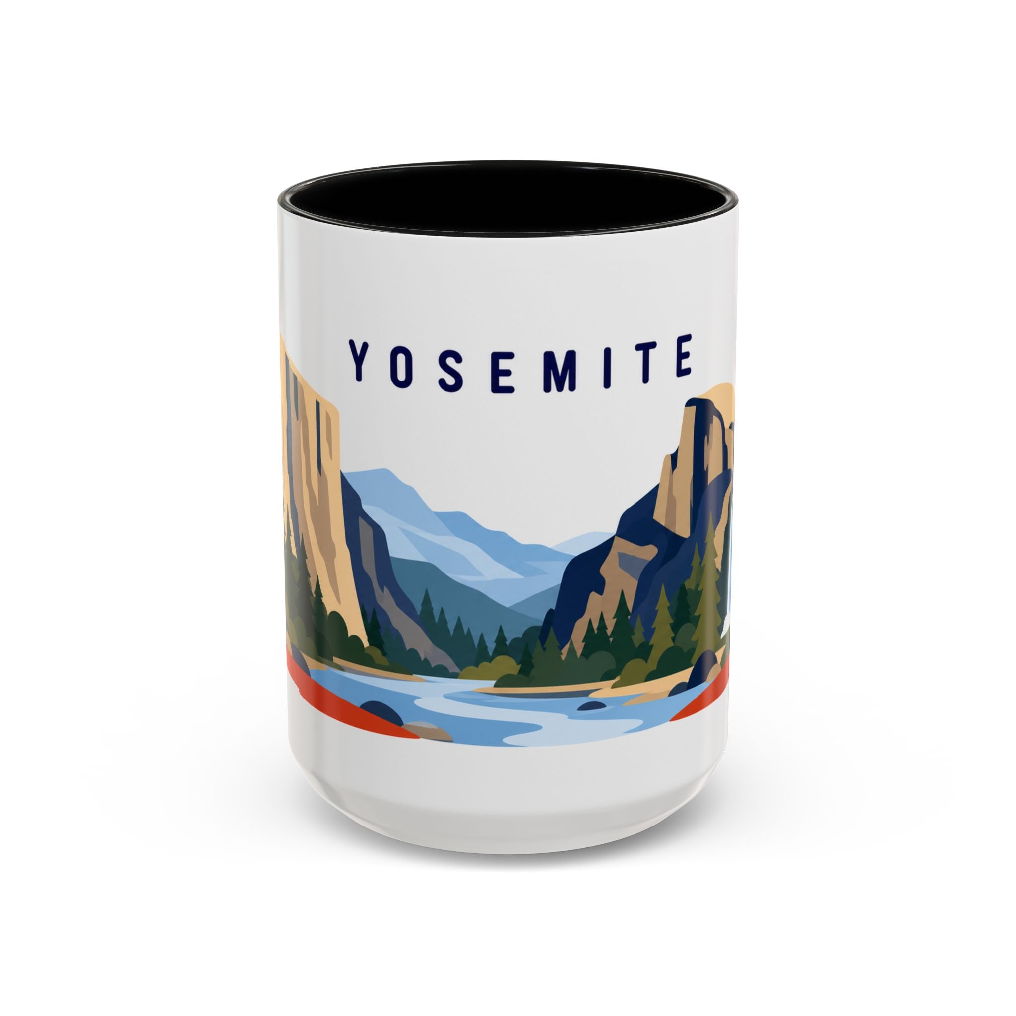 Yosemite Coffee Mug | Travel Destination Souvenir Gift | Accent Color Ceramic 11oz 15oz