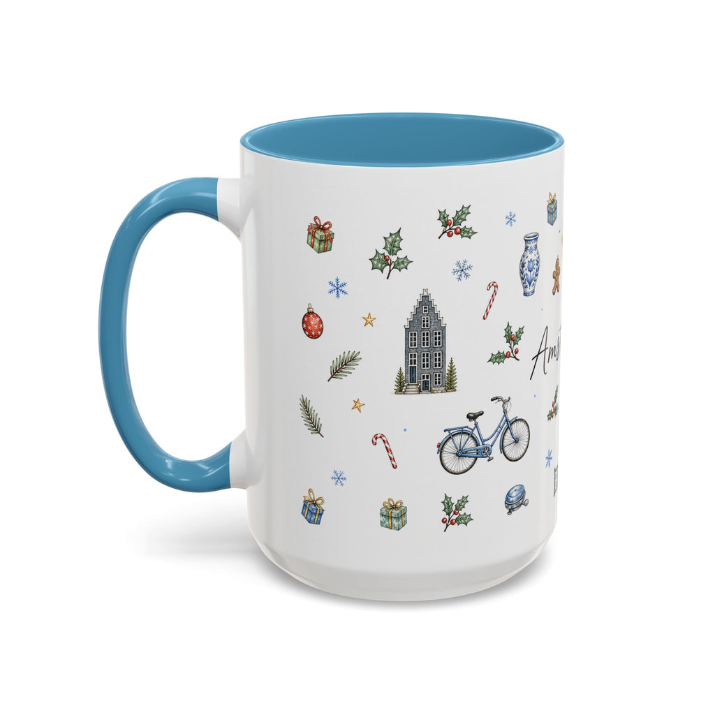 Amsterdam Christmas Watercolor Mug | Festive City Souvenir Coffee Cup