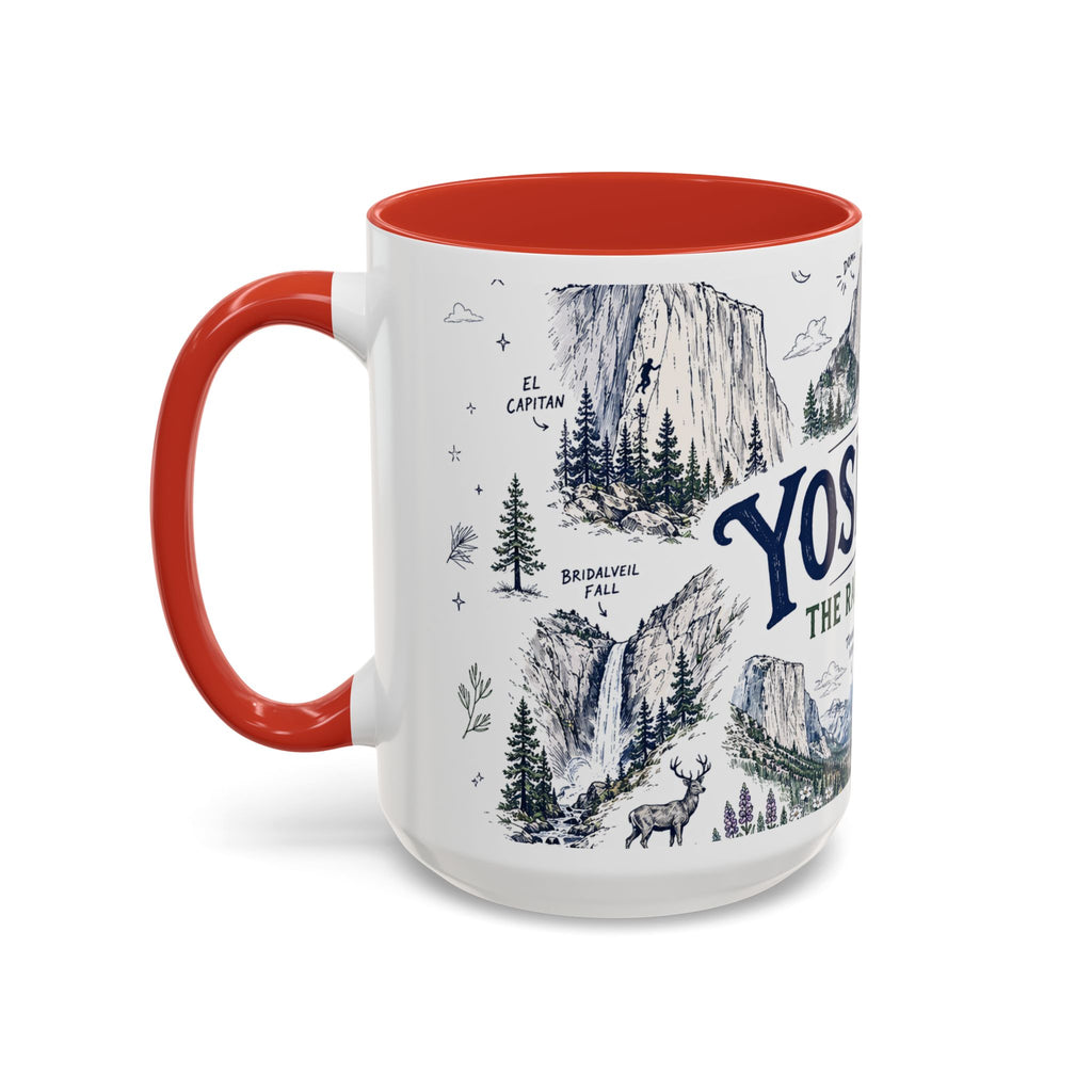 Yosemite National Park Coffee Mug | Hiking Camping Nature Gift | Accent Color Ceramic 11oz 15oz