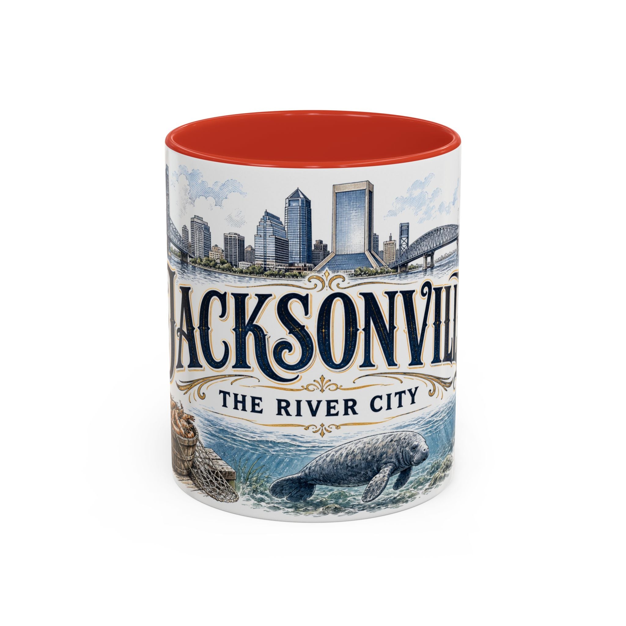 Jacksonville Coffee Mug | United States Travel Souvenir | Vintage Illustrated City Gift | 11 oz 15 oz Accent Mug