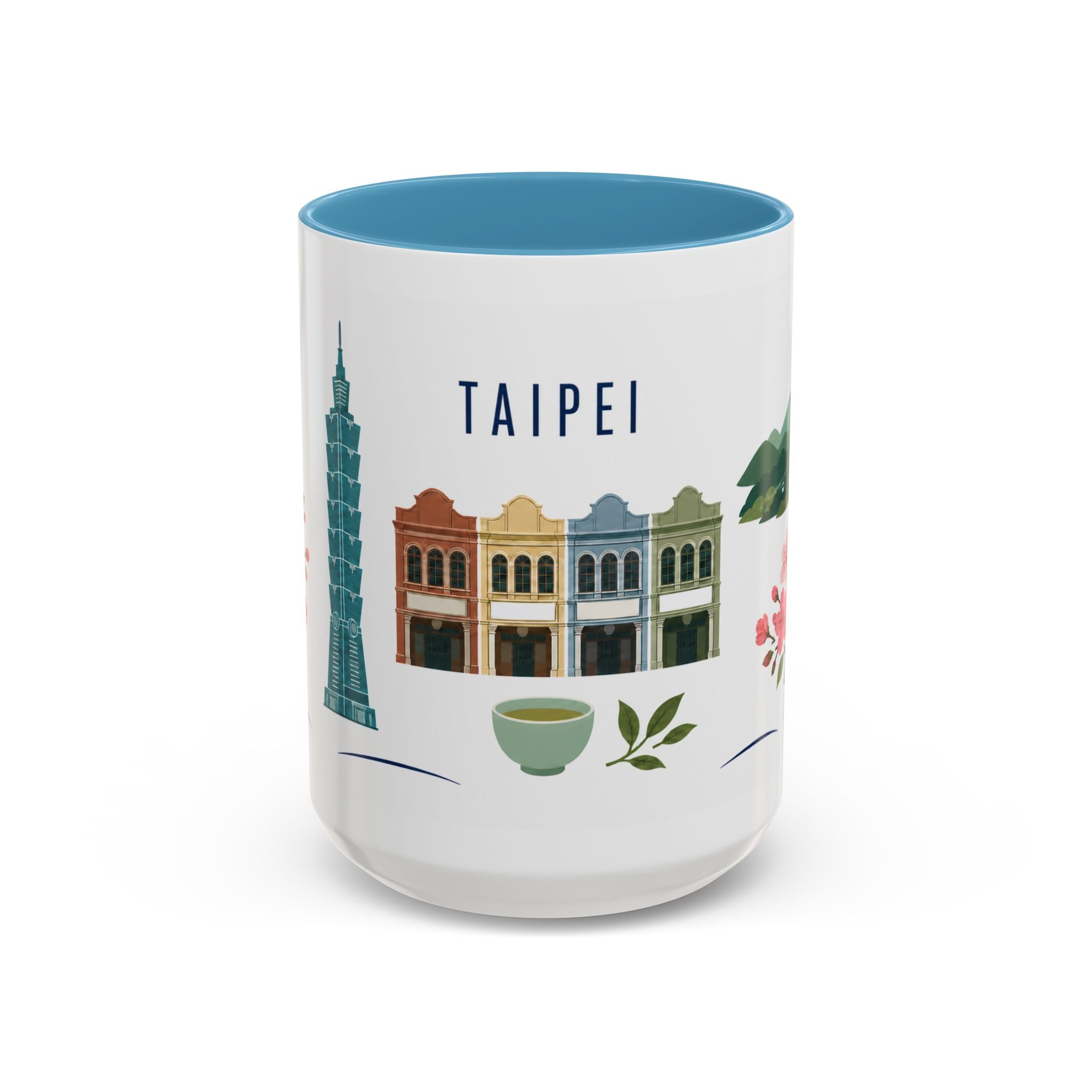 Taipei Coffee Mug | Taiwan Travel Souvenir | Porcelain Decal City Gift | 11oz 15oz Accent Mug