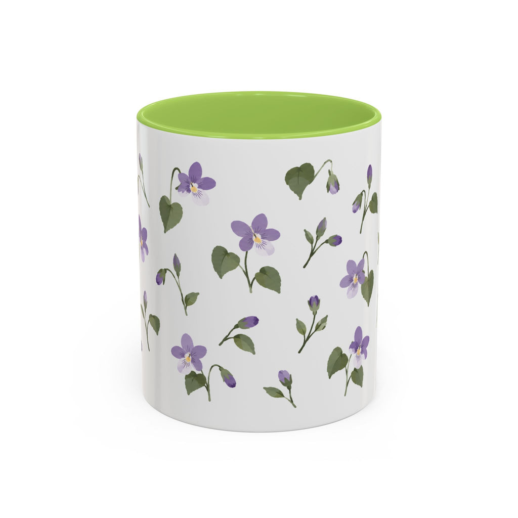Wisconsin Wood Violet Mug, State Flower Floral Coffee Cup, 11oz Botanical Gift