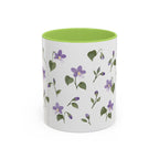 Wisconsin Wood Violet Mug, State Flower Floral Coffee Cup, 11oz Botanical Gift