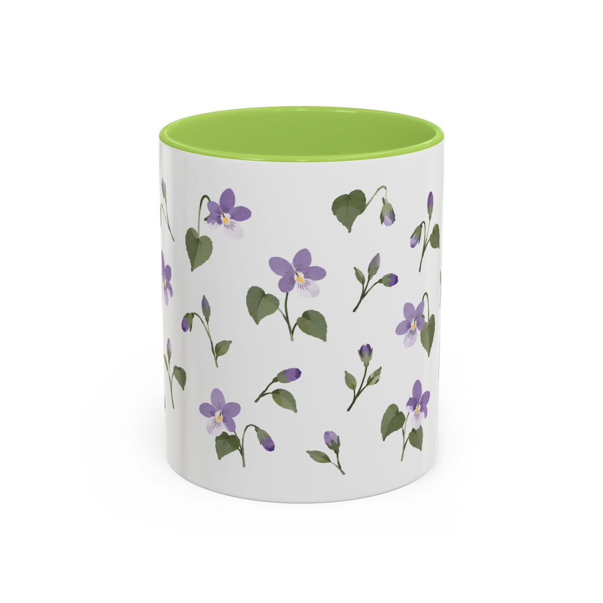 Wisconsin Wood Violet Mug, State Flower Floral Coffee Cup, 11oz Botanical Gift