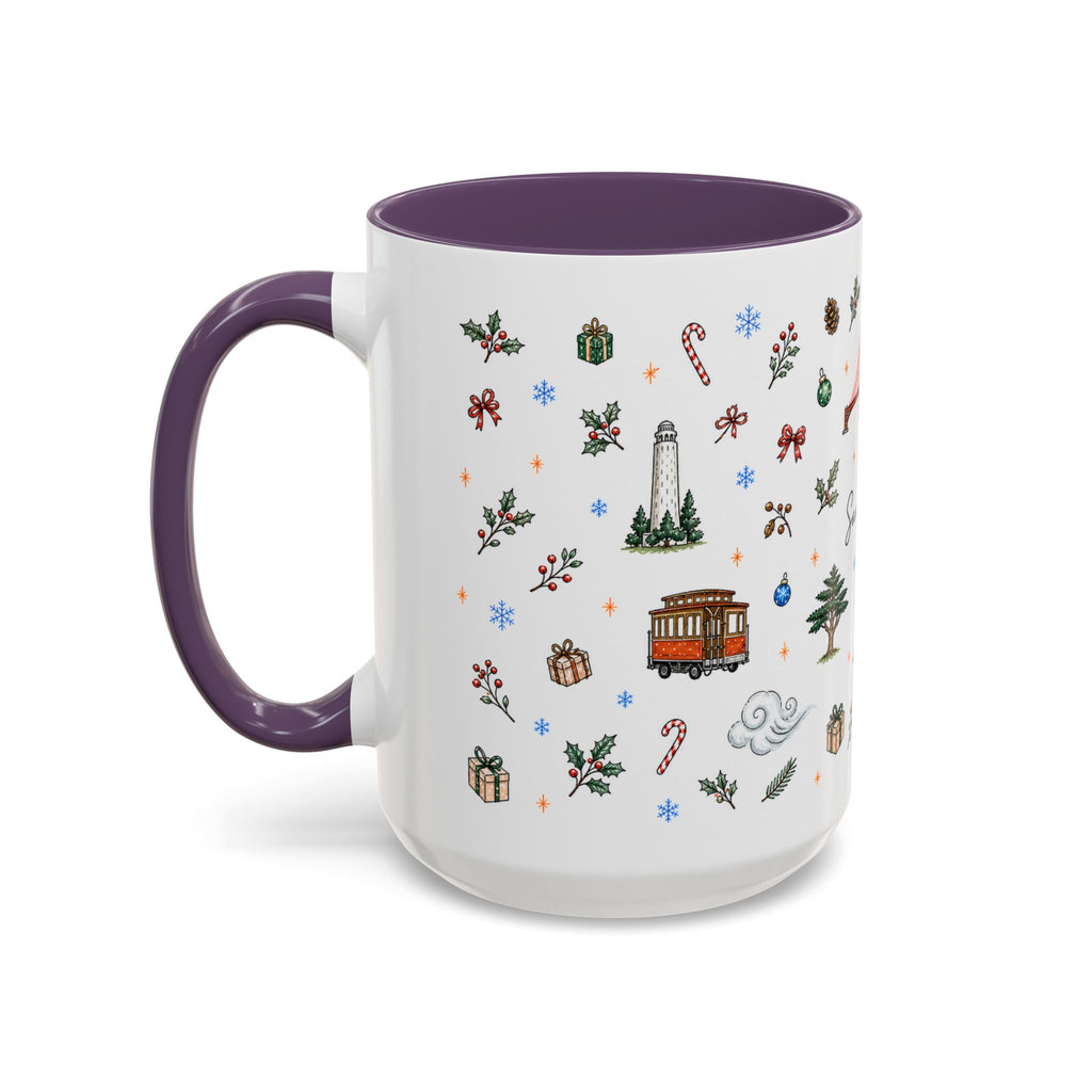 San Francisco Christmas Mug | Watercolor City Souvenir | Ceramic Coffee Cup