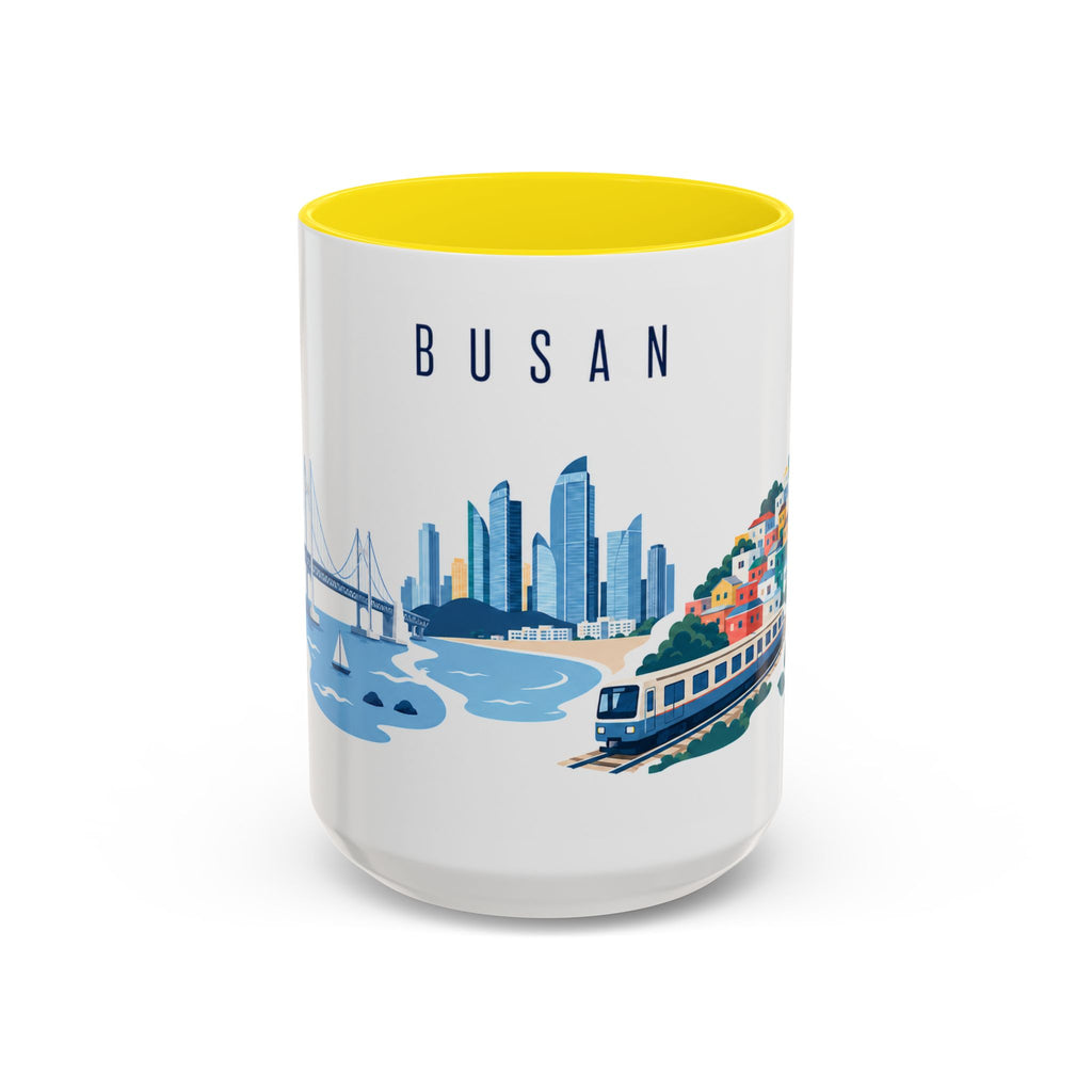 Busan Coffee Mug | South Korea Travel Souvenir | Porcelain Decal City Gift | 11oz 15oz Accent Mug