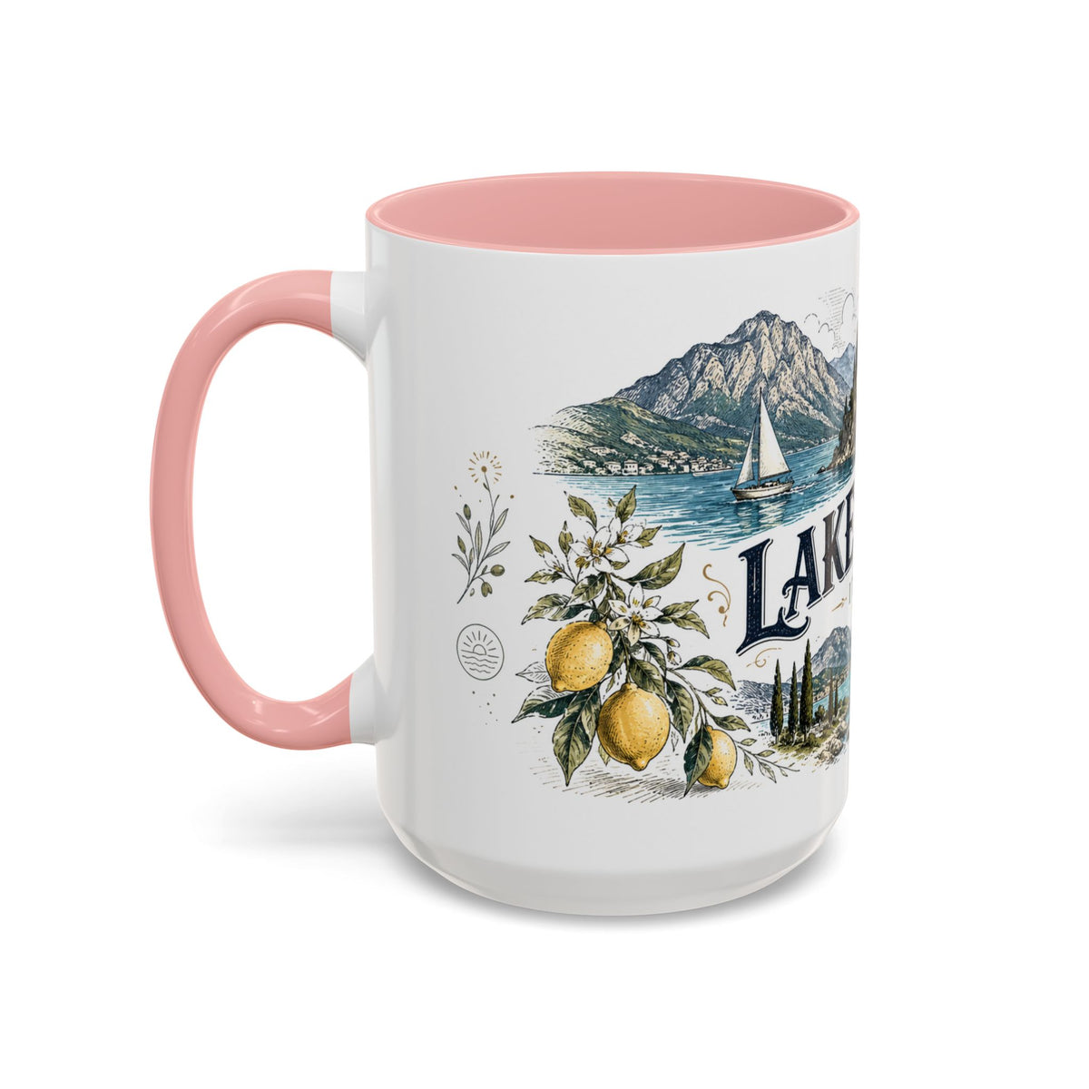 Lake Garda Mug, Italy Travel Souvenir, Bucket List Gift, Accent Ceramic Coffee Mug 11oz 15oz