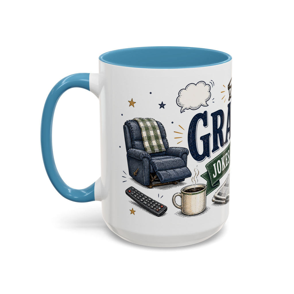 Grandpa's Jokes Are Legendary Coffee Mug | Funny Gift From Grandkids | Accent Ceramic 11oz 15oz