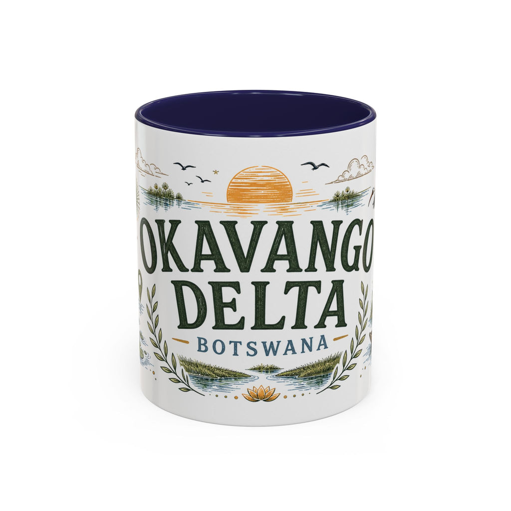 Okavango Delta Coffee Mug | Travel Destination Souvenir Gift | Accent Color Ceramic 11oz 15oz