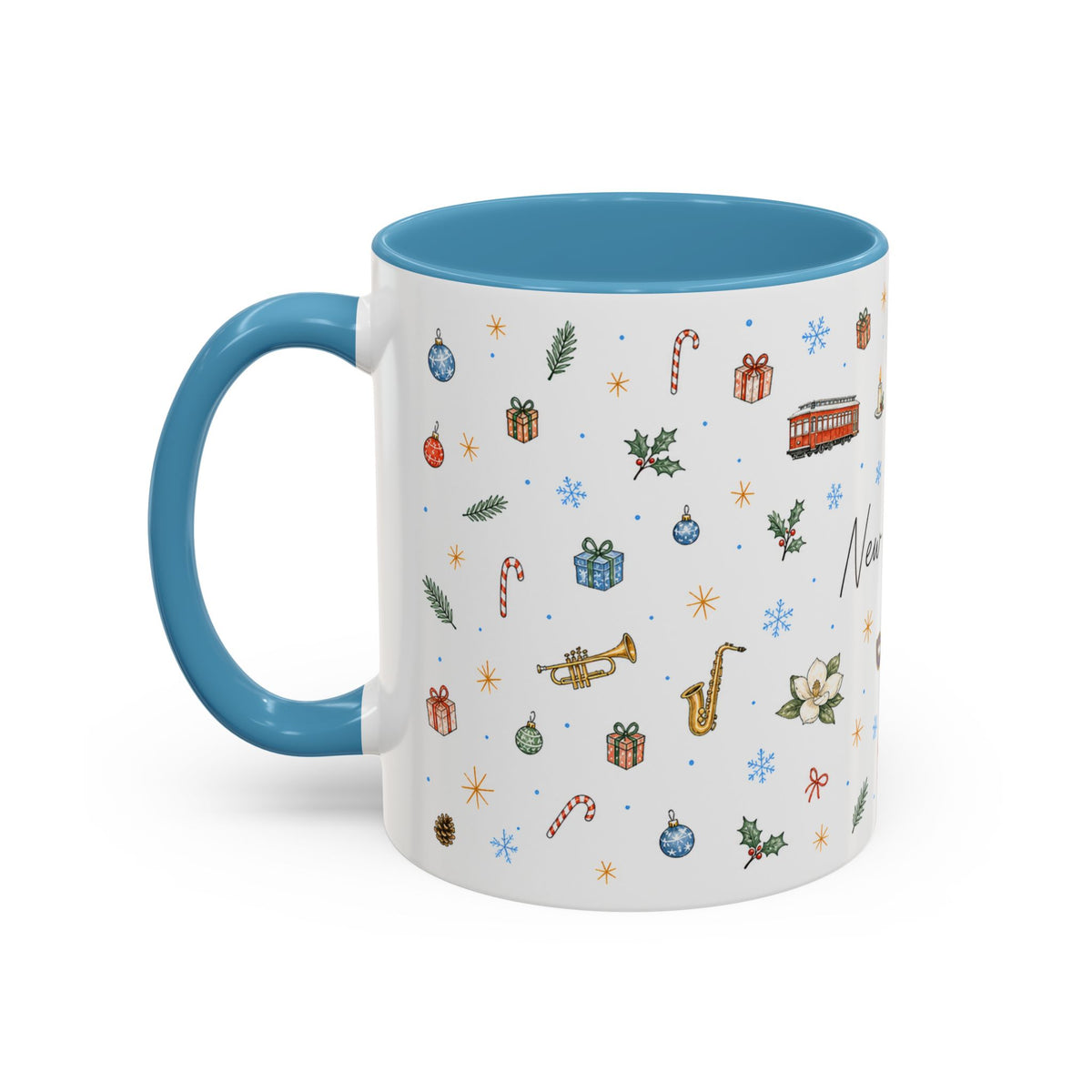 New Orleans Christmas Mug | Watercolor City Souvenir, Travel Gift (11oz/15oz)