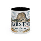 Devils Tower Mug, Wyoming Travel Souvenir, Bucket List Gift, Accent Ceramic Coffee Mug 11oz 15oz