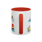 Key West Illustrated Travel Mug | City Souvenir Accent Coffee Mug | 11oz 15oz Ceramic Cup
