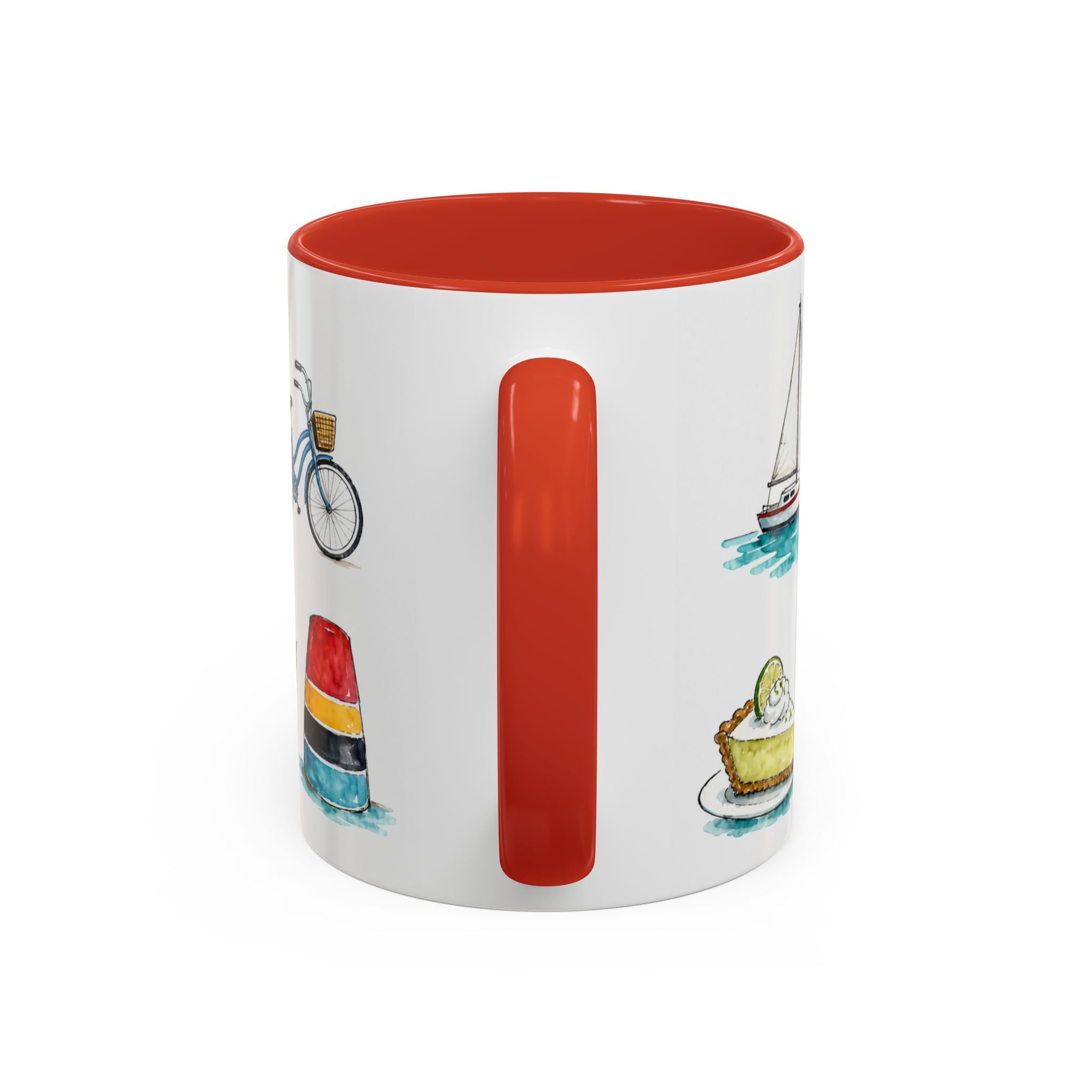 Key West Illustrated Travel Mug | City Souvenir Accent Coffee Mug | 11oz 15oz Ceramic Cup
