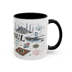 Istanbul Coffee Mug | Turkey Souvenir Travel Gift | Accent Color Ceramic 11oz 15oz