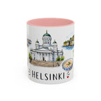 Helsinki Illustrated Travel Mug | City Souvenir Accent Coffee Mug | 11oz 15oz Ceramic Cup