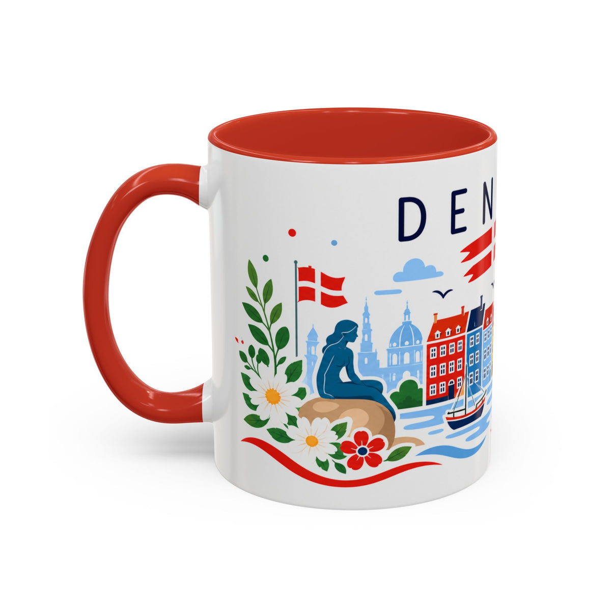 Denmark Coffee Mug | Travel Souvenir Accent Mug | Country Gift Ceramic Cup 11oz 15oz