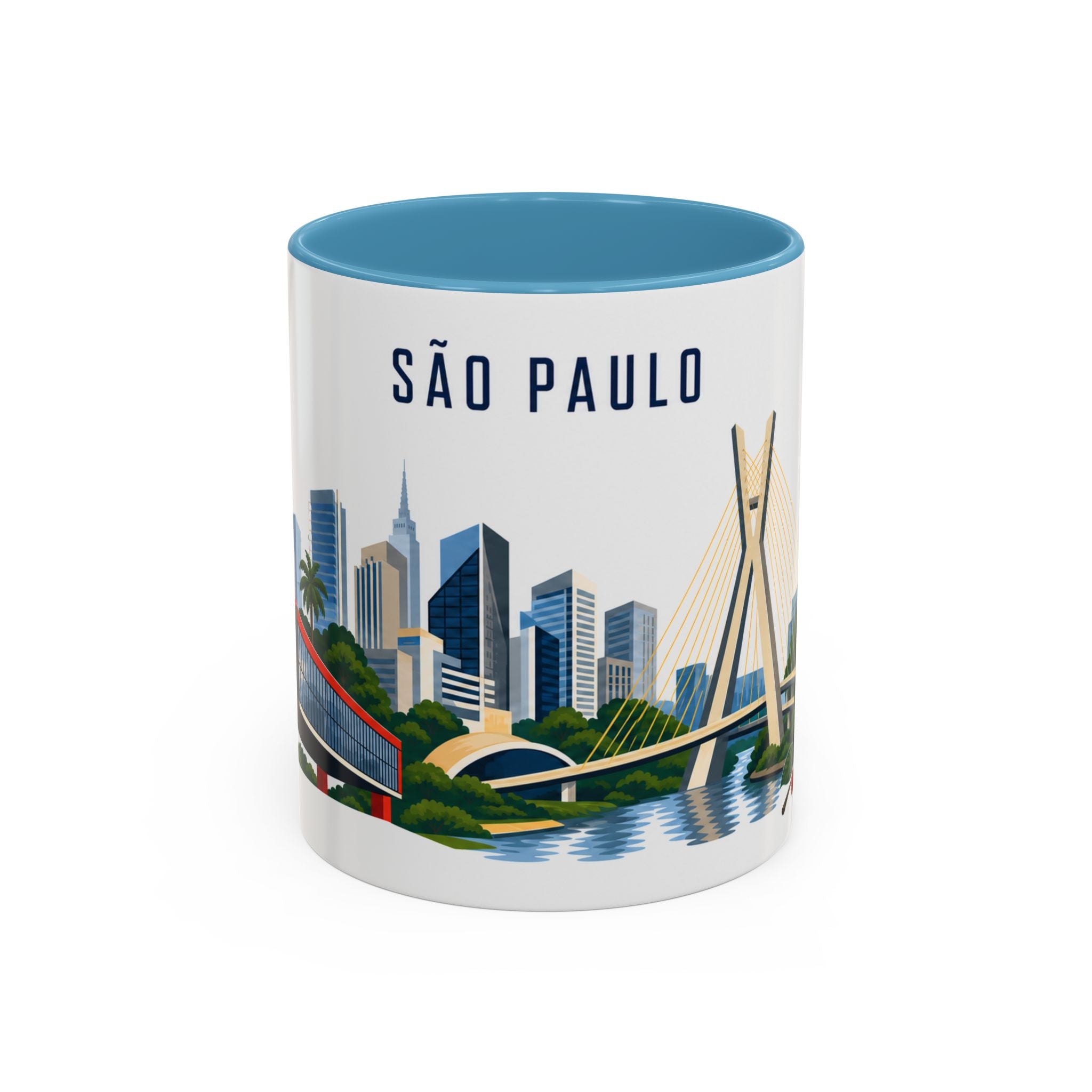 São Paulo Coffee Mug | Brazil Travel Souvenir | Porcelain Decal City Gift | 11oz 15oz Accent Mug