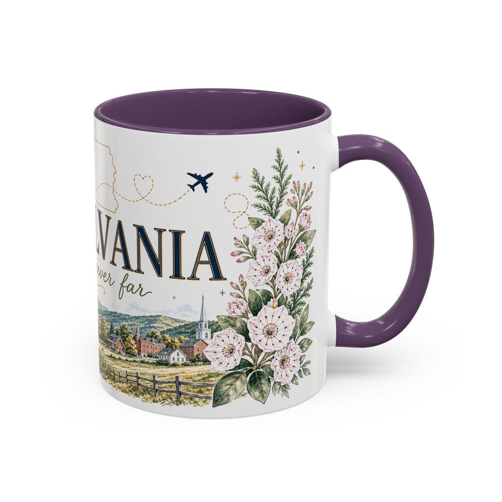 Pennsylvania Home State Mug | Moving Away Gift | Long Distance Friendship Coffee Cup | 11oz 15oz Accent Mug