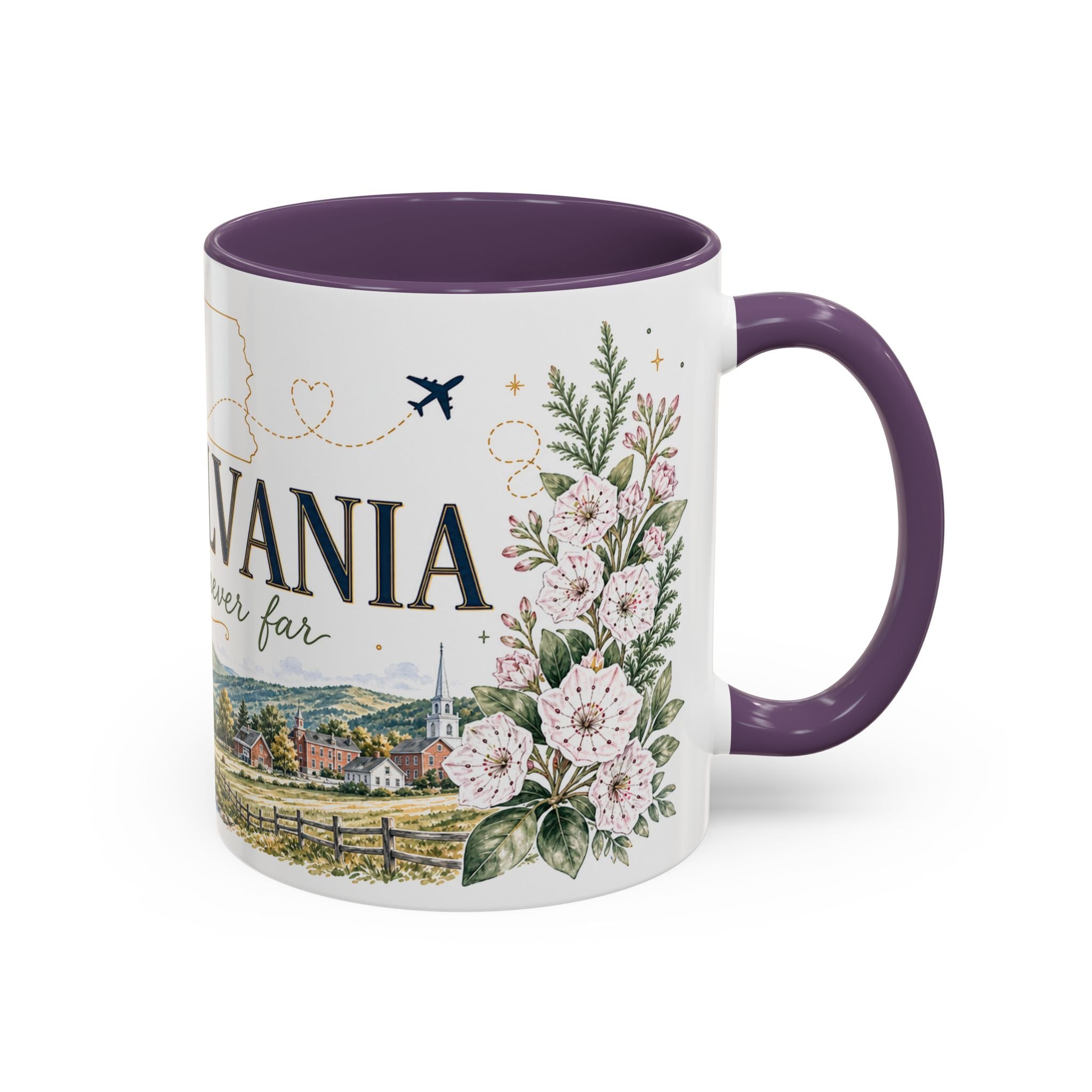 Pennsylvania Home State Mug | Moving Away Gift | Long Distance Friendship Coffee Cup | 11oz 15oz Accent Mug