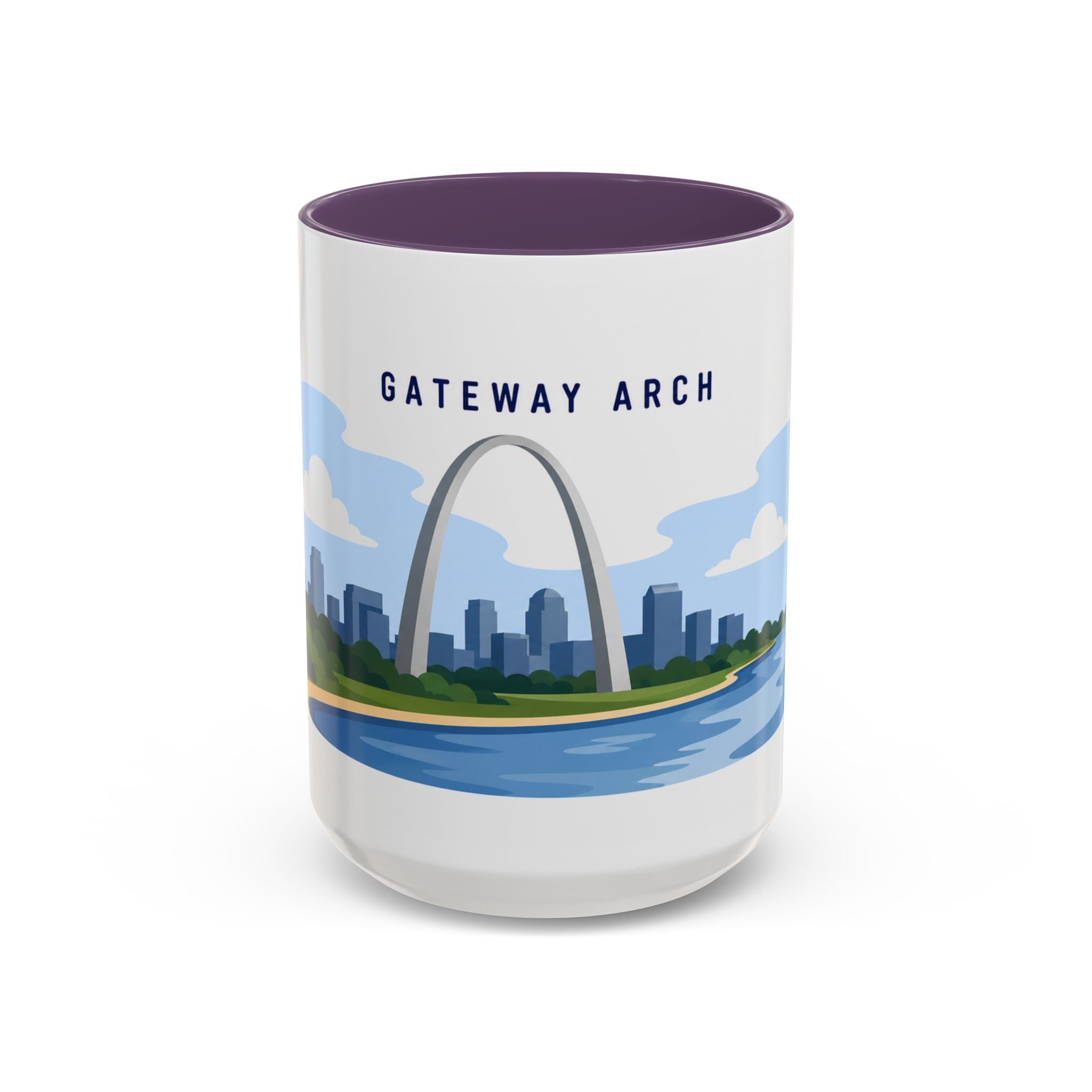 Gateway Arch National Park Coffee Mug | Solid Color Block Park Souvenir | 11oz 15oz Accent Mug