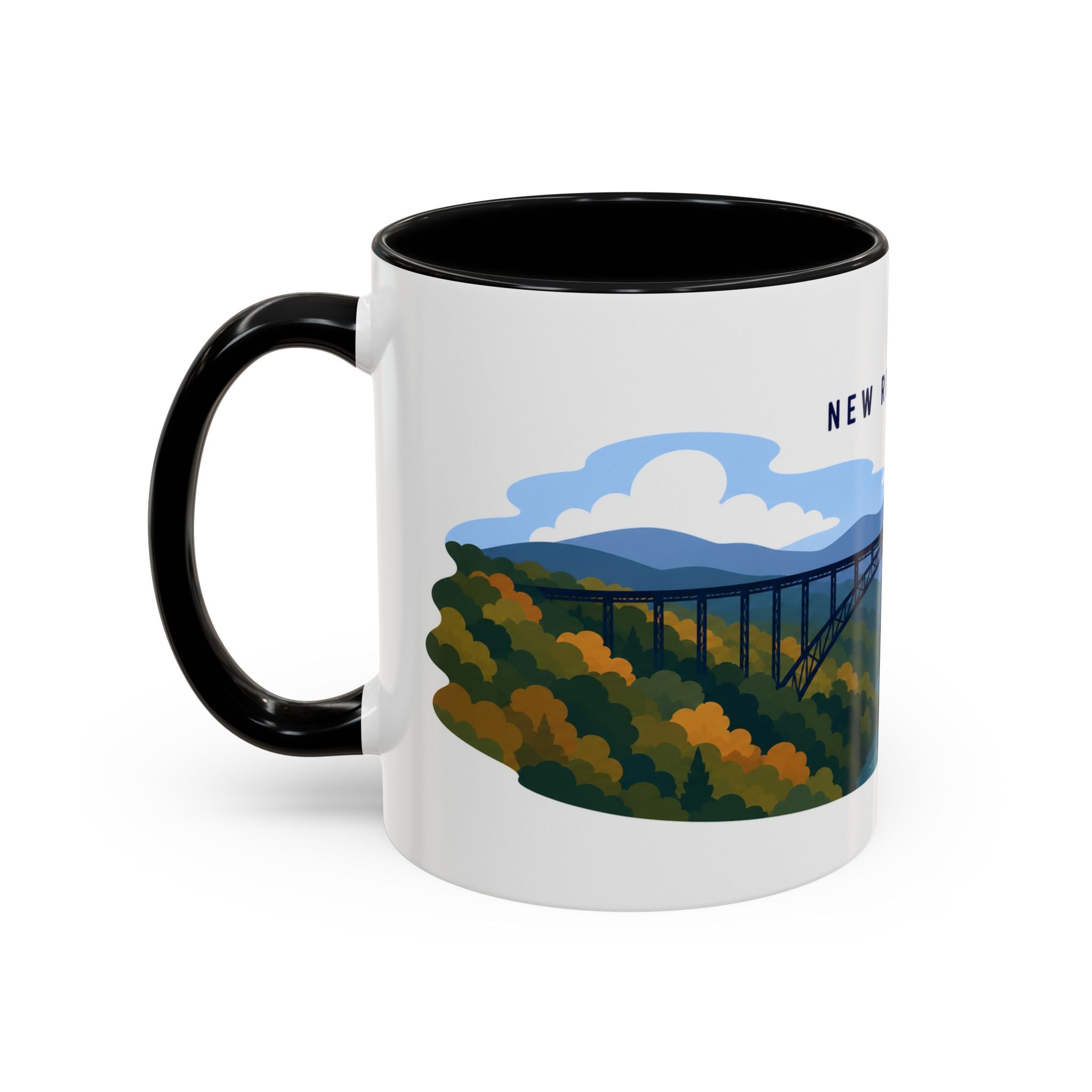 New River Gorge National Park and Preserve Coffee Mug | Solid Color Block Park Souvenir | 11oz 15oz Accent Mug