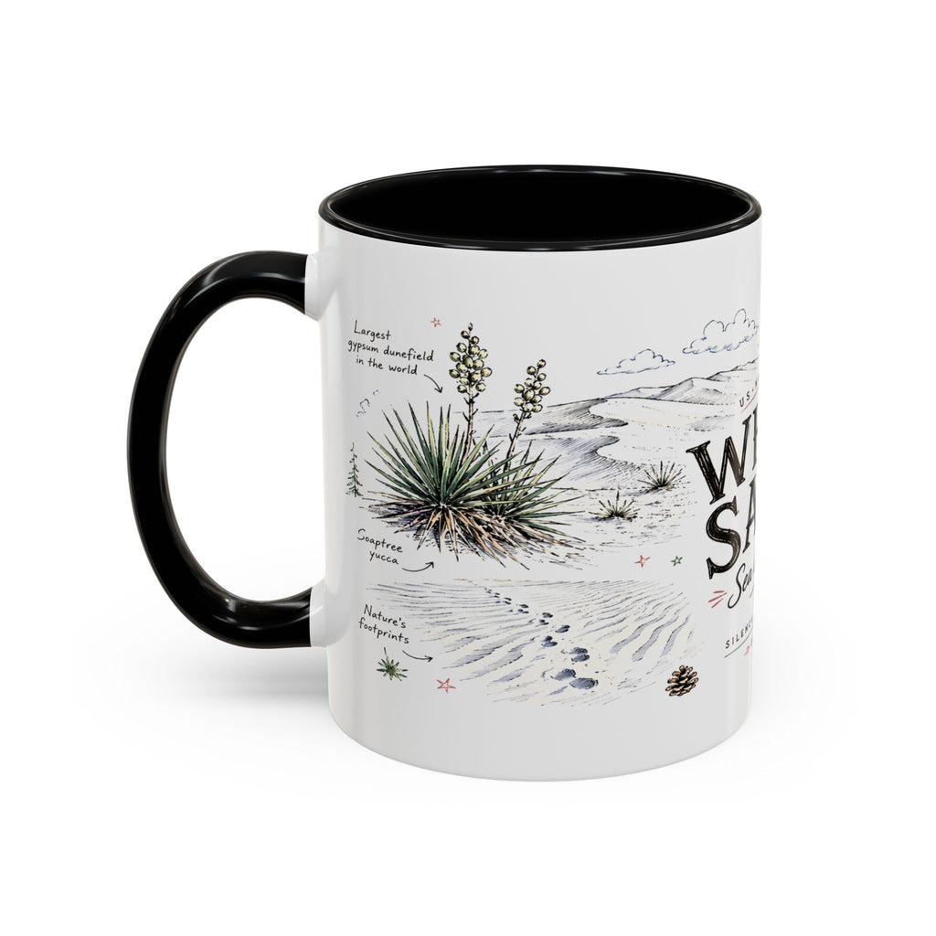 White Sands National Park Coffee Mug | New Mexico Desert Sand Dunes Gift | Accent Color Ceramic 11oz 15oz