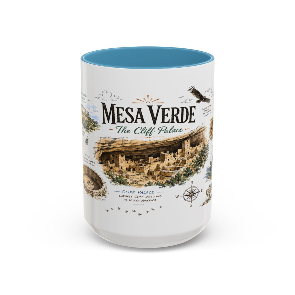 Mesa Verde National Park Coffee Mug | Colorado Ancient Cliff Dwellings Gift | Accent Color Ceramic 11oz 15oz