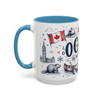 O Canada True North Coffee Mug | Canadian Pride Gift | Accent Color Ceramic 11oz 15oz